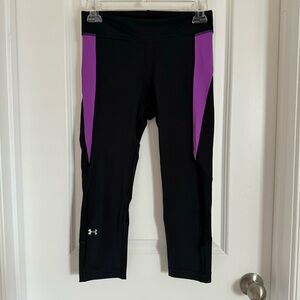 Under Armour Black and Purple Capri Leggings